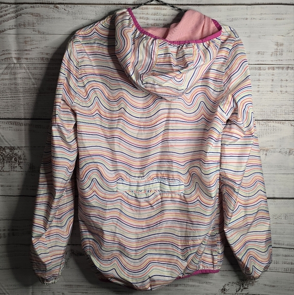 Lands End Multicolor Girls Size XxL Packable Hooded Rain Jacket - Picture 3 of 6